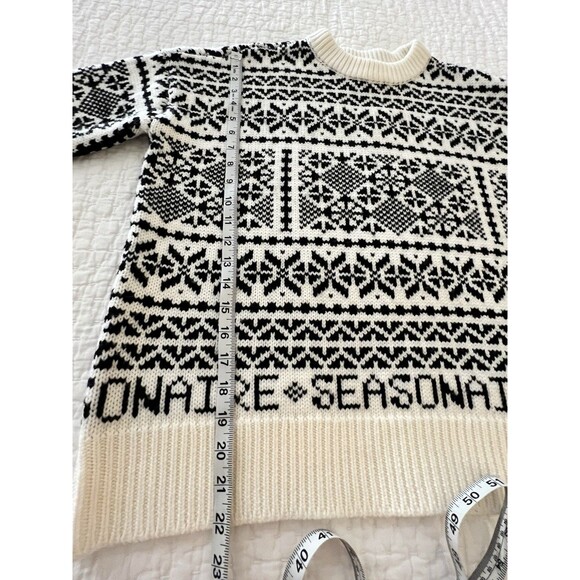 Tuckernuck NEW Charcoal and Cream Fair Isle Sandwick Pullover Sweater Size S - Picture 8 of 9
